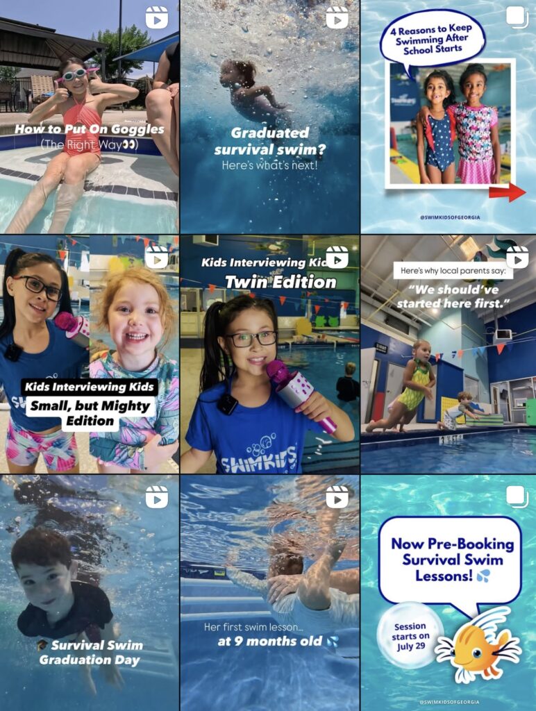 SwimKids of Georgia social media marketing Cumming GA Ember and Rise Growth Co